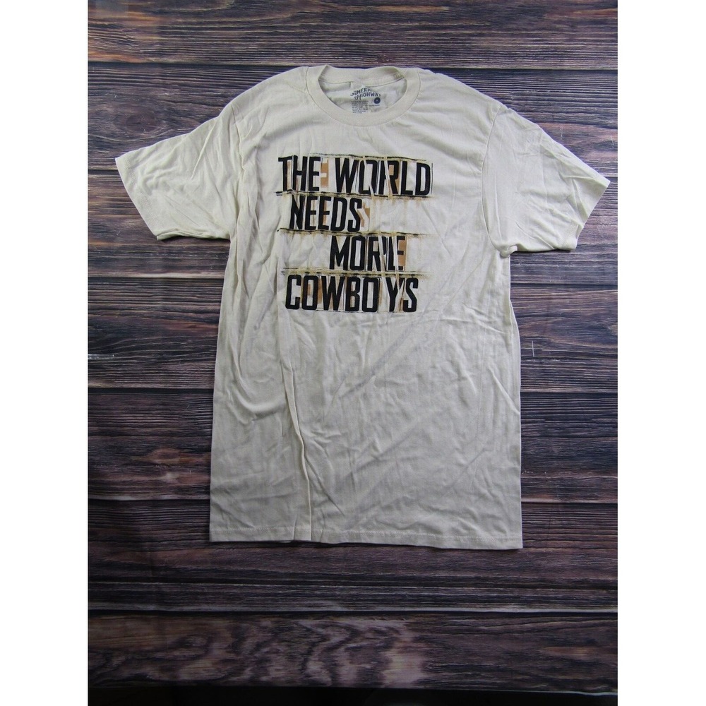 American Highway Adult Size Medium White‎ Graphic Tee T Shirt Cowboys Country